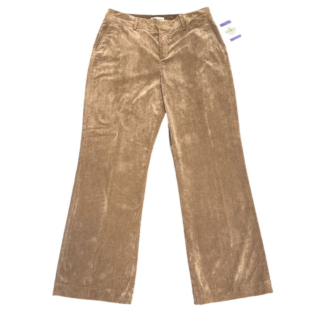 Coldwater Creek Womens 14 Whisper Corduroy Pants Tan Pockets Stretch Workwear
